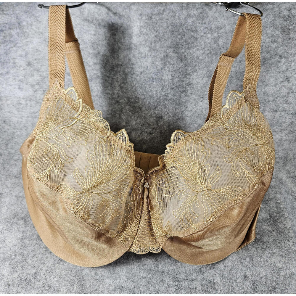 Wacoal Slim Silhouette Beige Lace Minimizer Underwire Bra Size 36G